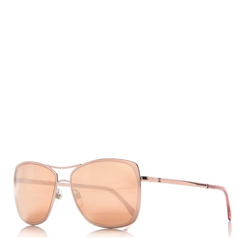 CHANEL Metal Pilot Summer Sunglasses 4224 Rose Gold.